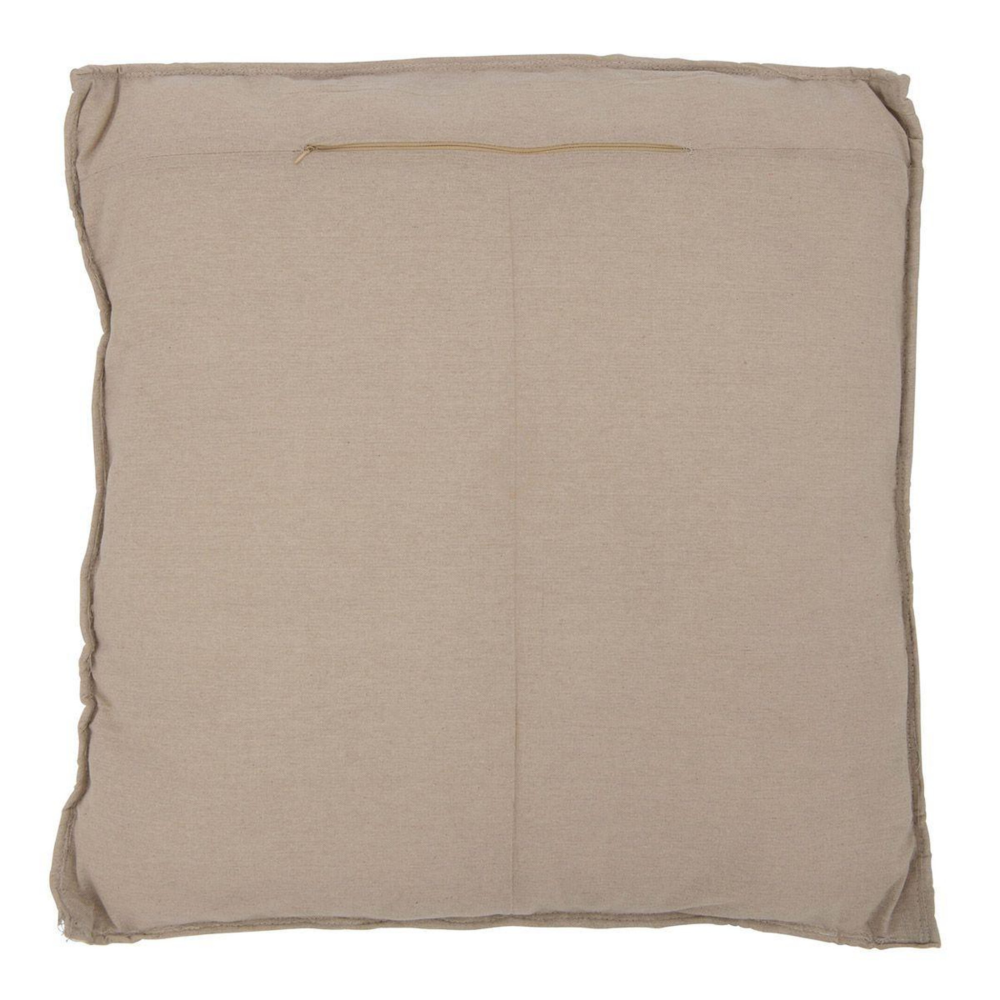 Voir la diapositive 2 : J-LINE Coussin déco carré  mayssa  65x65cm naturel