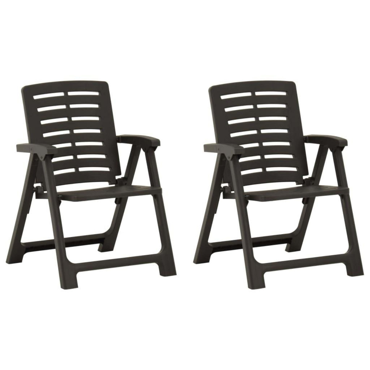 VIDAXL Chaises de jardin lot de 2 Plastique Anthracite