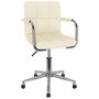 Voir la diapositive 2 : VIDAXL Chaise pivotante de bureau Creme Tissu