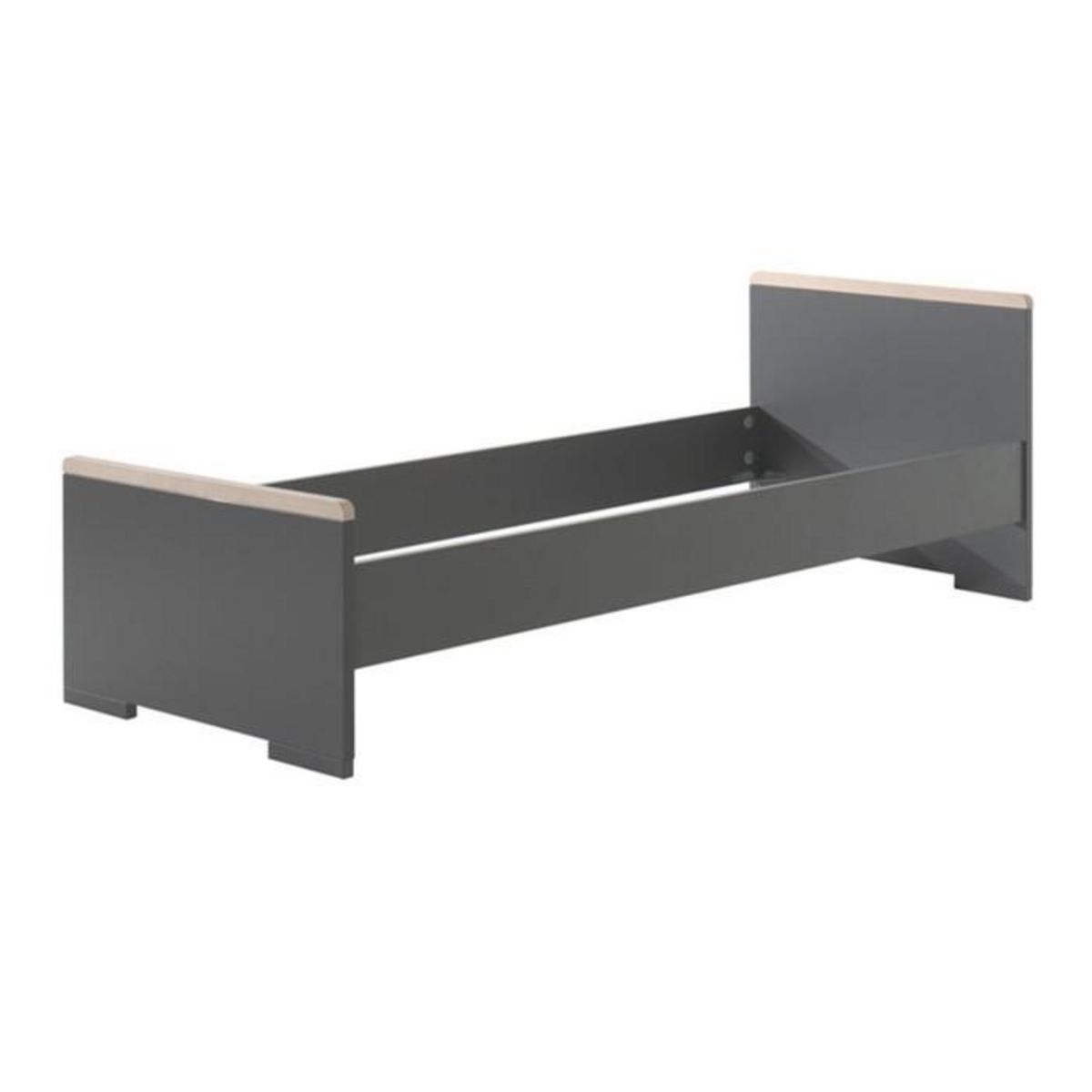 Paris Prix Pack - Lit Enfant & Chevet  London  90x200cm Anthracite