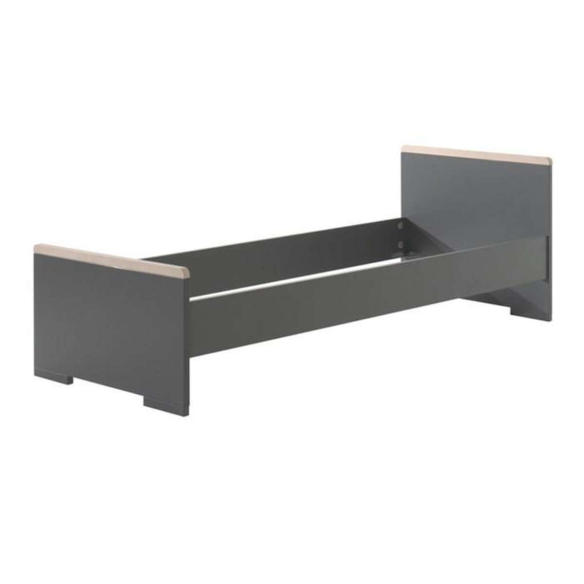 Paris Prix Pack - Lit Enfant & Chevet  London  90x200cm Anthracite