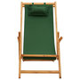 Voir la diapositive 2 : VIDAXL Chaise pliable de plage bois d'eucalyptus solide et tissu vert