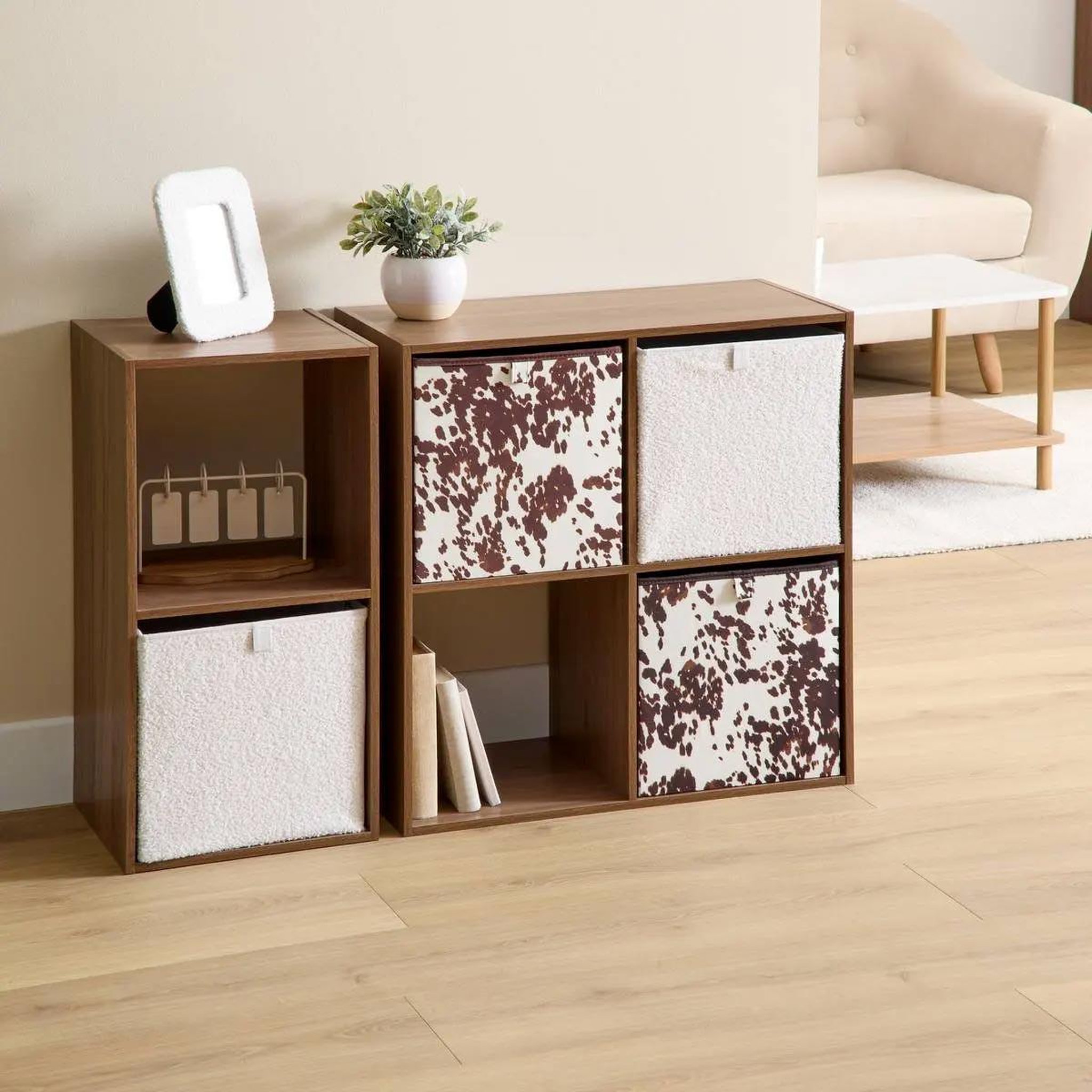 Voir la diapositive 2 : FIVE Boîte de rangement réversible  vakia  31x31cm marron