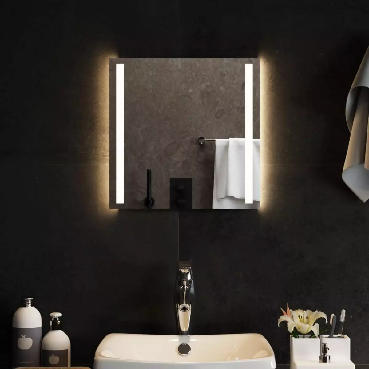 VIDAXL Miroir de salle de bain a LED 40x40 cm
