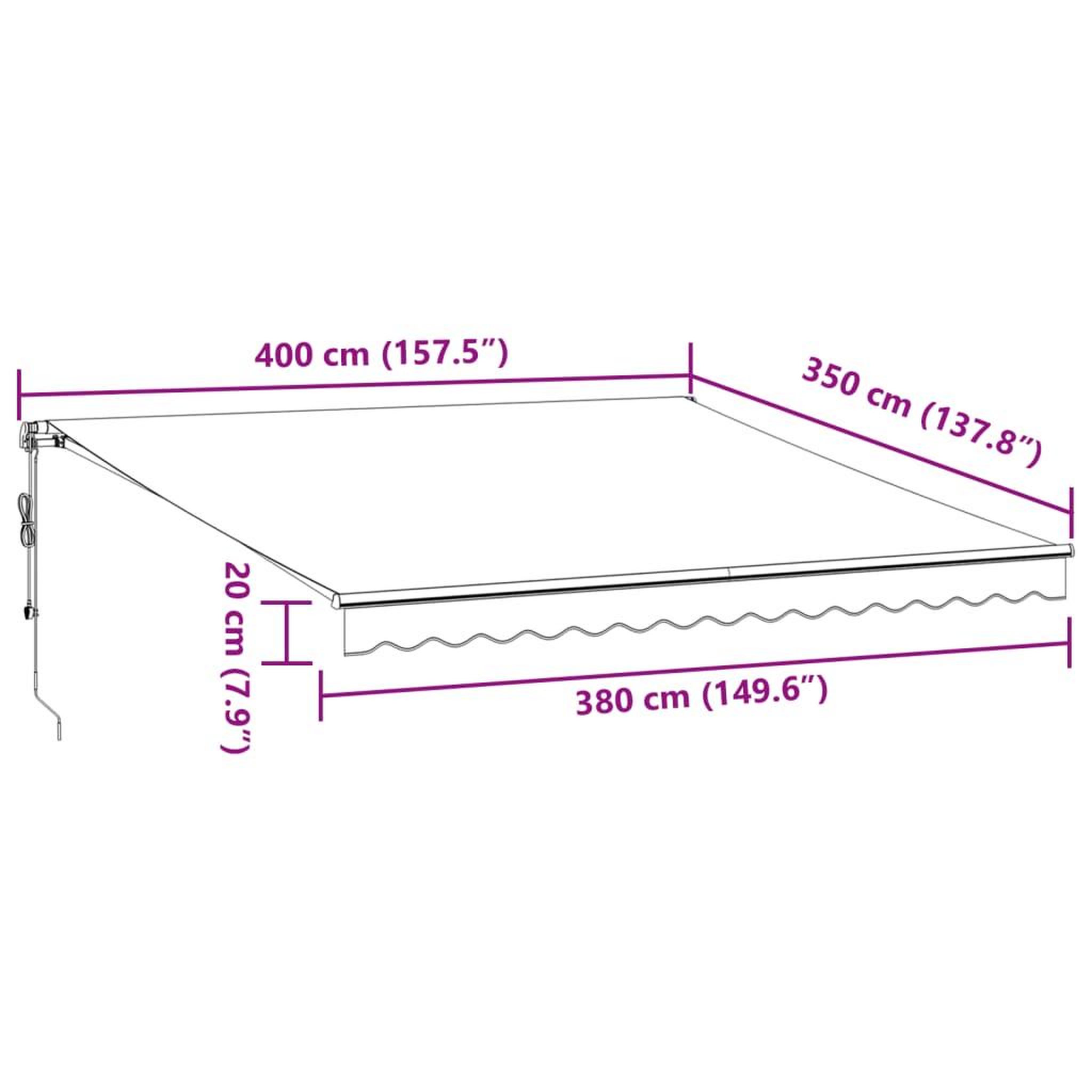 Voir la diapositive 6 : VIDAXL Auvent retractable automatique marron 400x350 cm