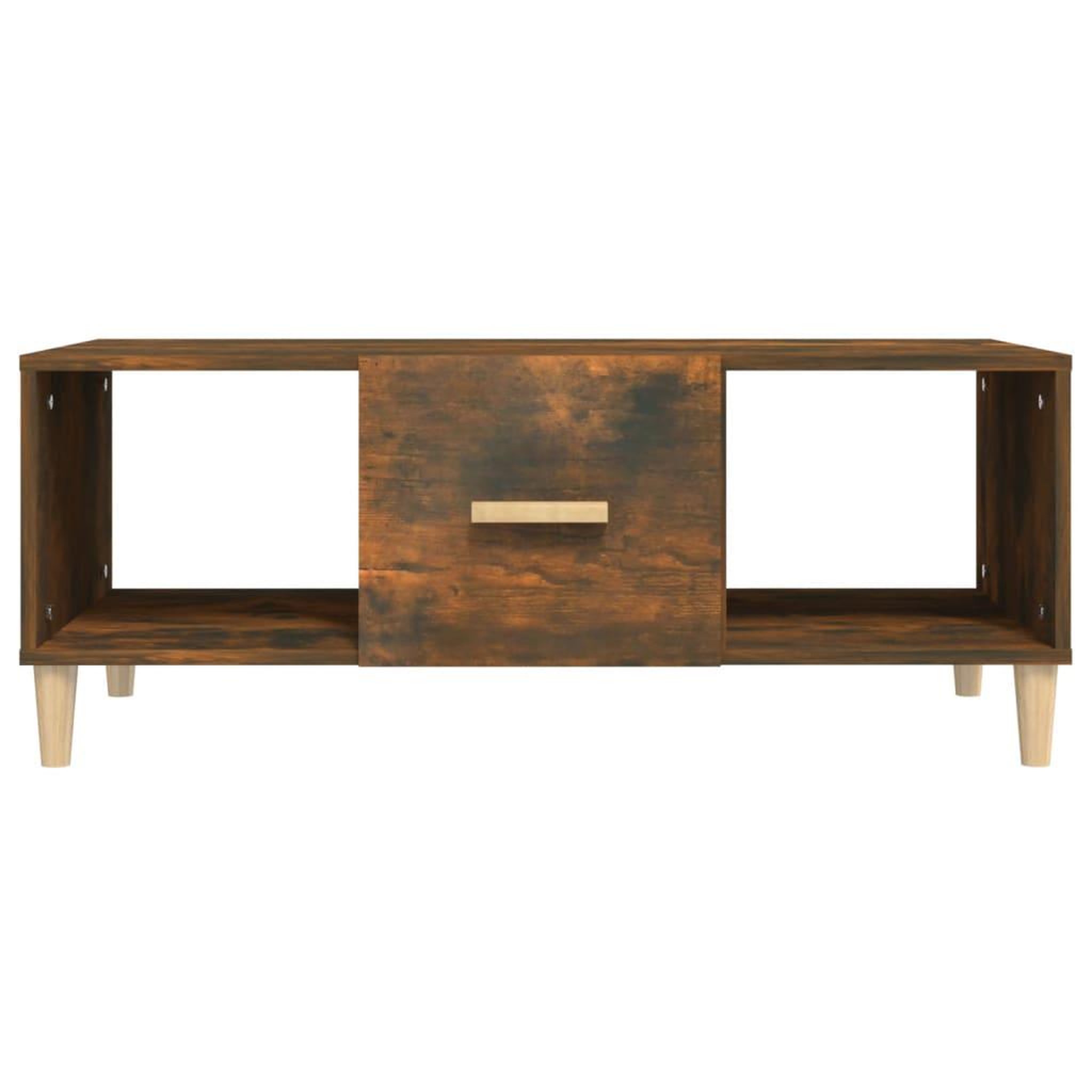 Voir la diapositive 3 : VIDAXL Table basse chene fume 102x50x40 cm bois d'ingenierie