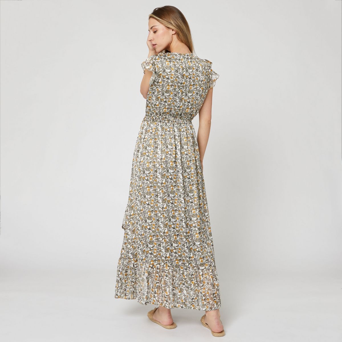 IN EXTENSO Robe longue avec volants fleurie femme 