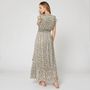 Voir la diapositive 2 : IN EXTENSO Robe longue avec volants fleurie femme 