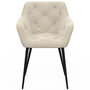 Voir la diapositive 3 : ID MARKET Lot de 2 chaises de salle à manger, fauteuils de table capitonnés LYA velours beige