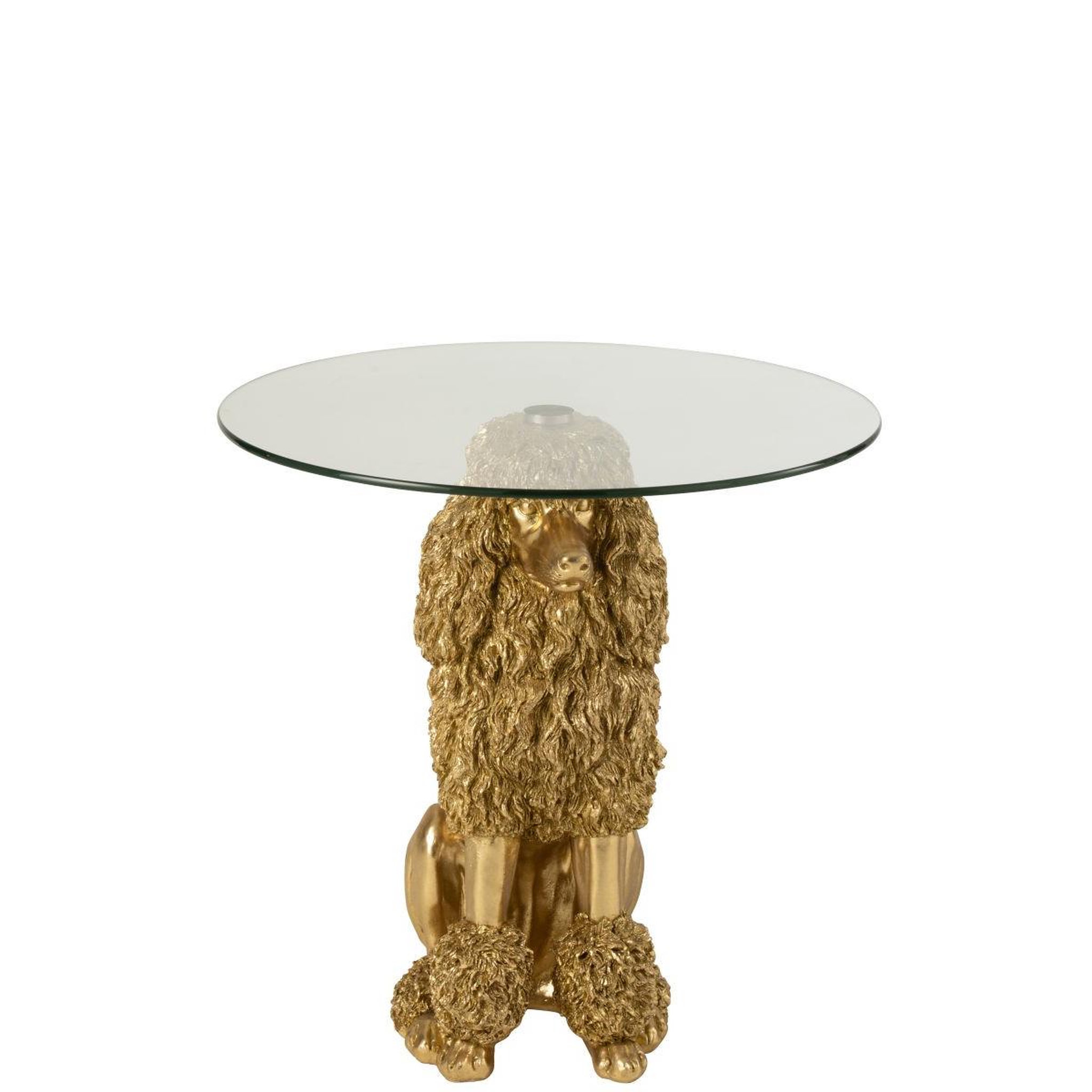 Voir la diapositive 4 : J-LINE Table d'Appoint Caniche  Trina  62cm Doré