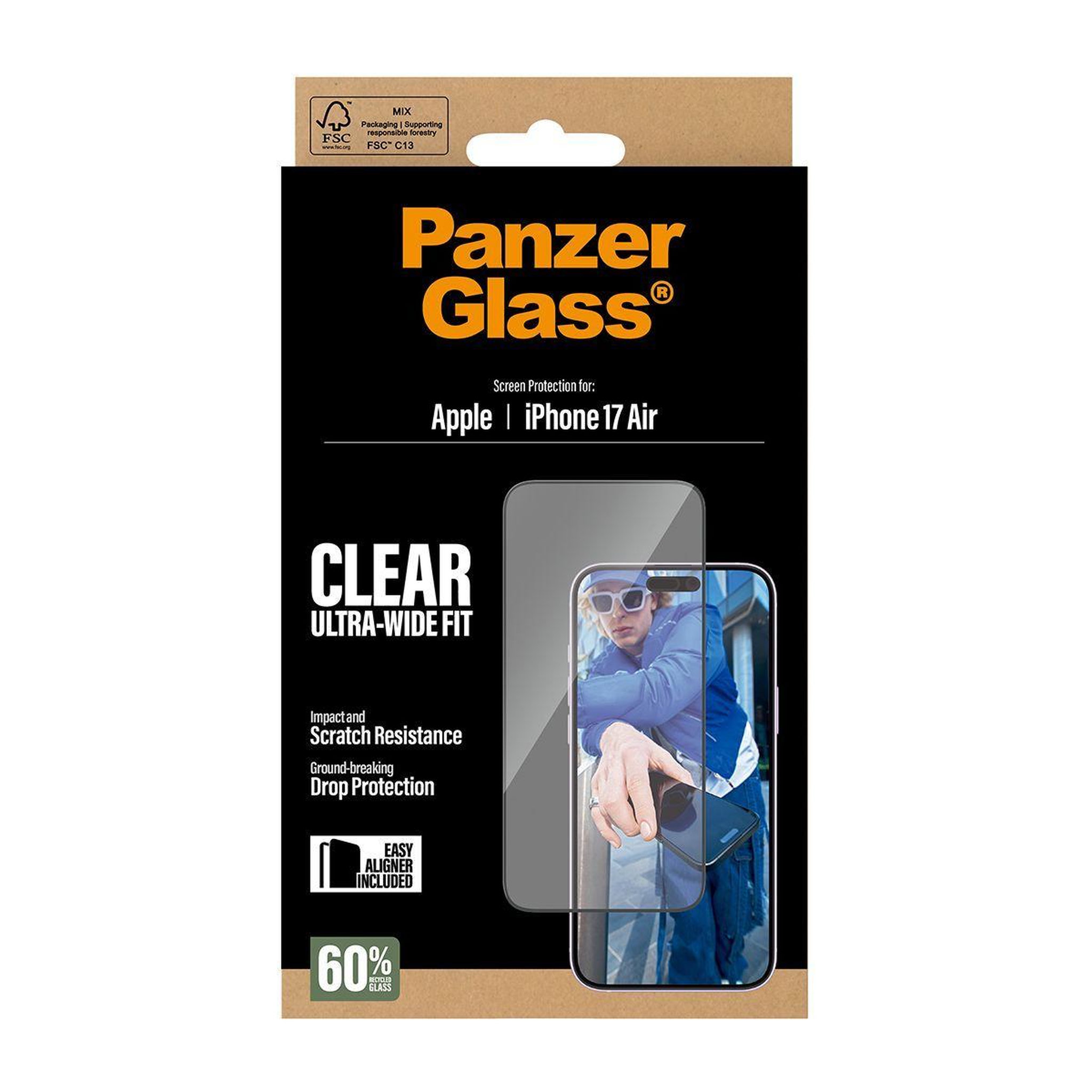 Voir la diapositive 3 : PANZERGLASS Protège écran iphone air verre trempé uwf