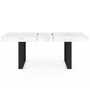 Voir la diapositive 3 : ID MARKET Table à manger extensible rectangle PHOENIX 4-8 personnes plateau effet marbre blanc ALASKA 160-200 cm