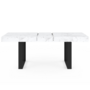 Voir la diapositive 3 : ID MARKET Table à manger extensible rectangle PHOENIX 4-8 personnes plateau effet marbre blanc ALASKA 160-200 cm