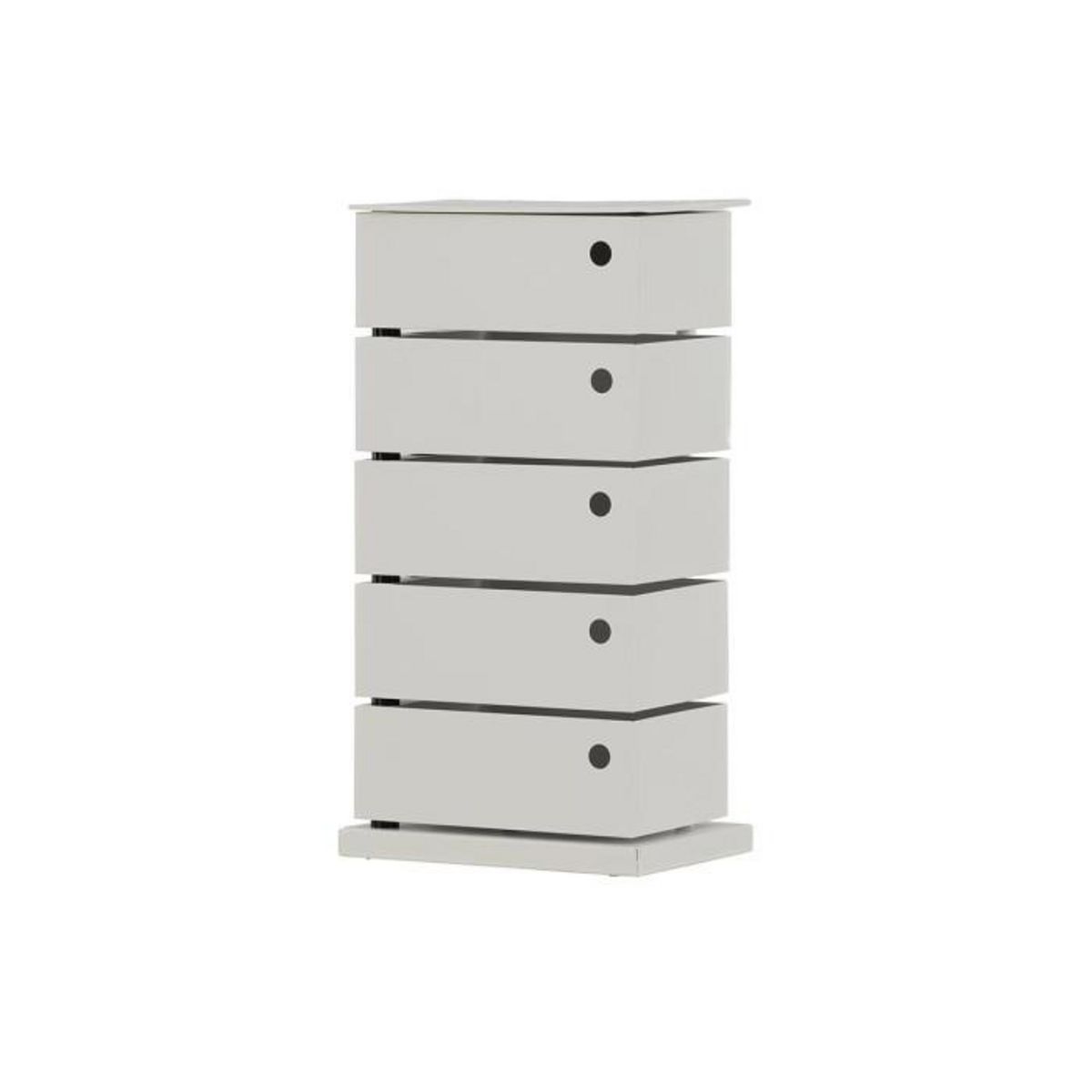 Paris Prix Meuble de Rangement 5 Tiroirs  San Carlos  72cm Blanc