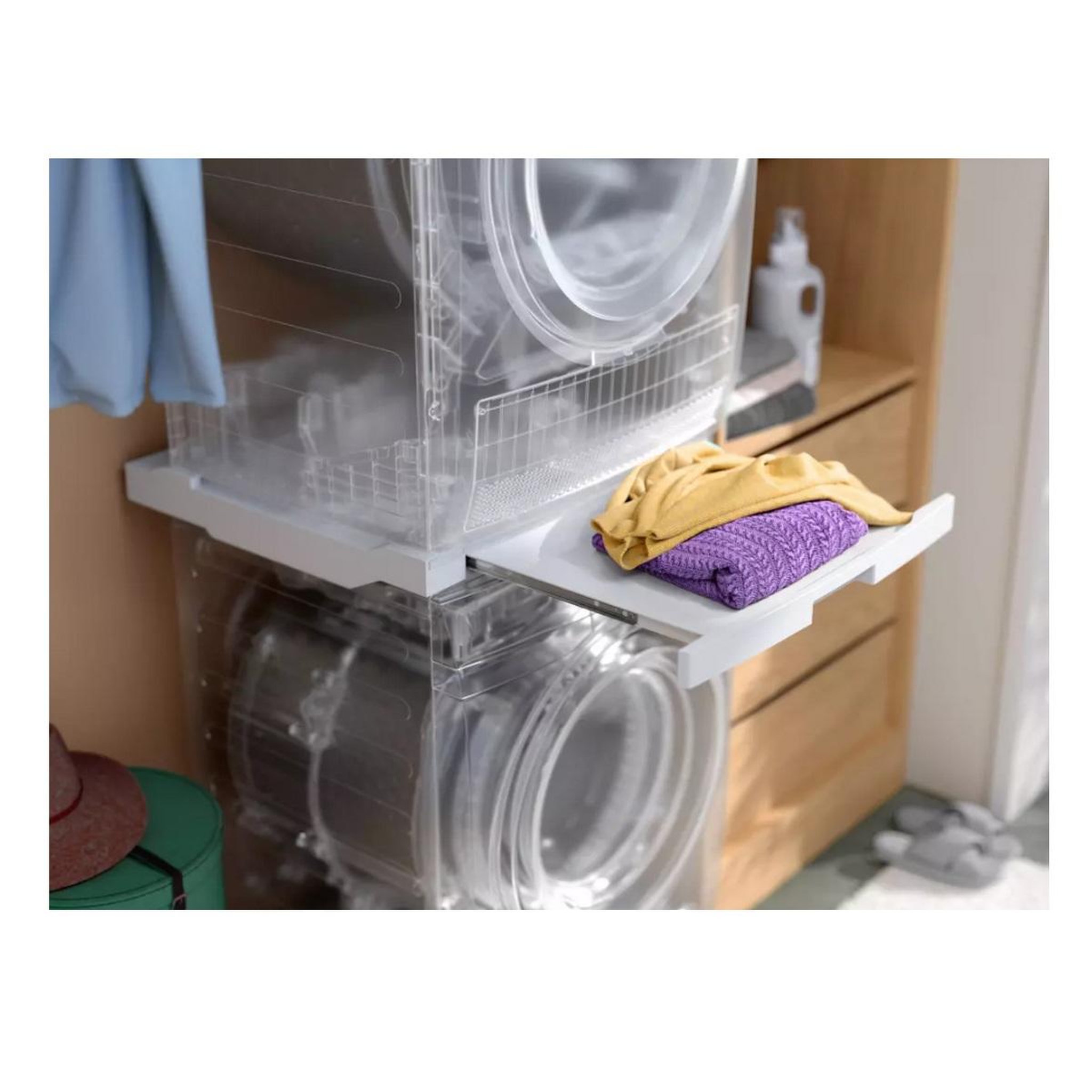 Voir la diapositive 5 : ELECTROLUX Kit de superposition de superposition avec étagère amovible