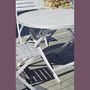 Voir la diapositive 2 : DCB GARDEN Table de jardin ronde pliante - 4/6 places - Aluminium - Gris - MARIUS