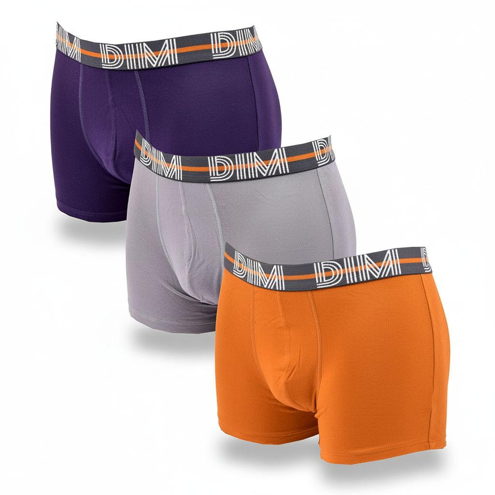 Voir la diapositive 1 : DIM Lot de 3 boxers DIM en coton stretch