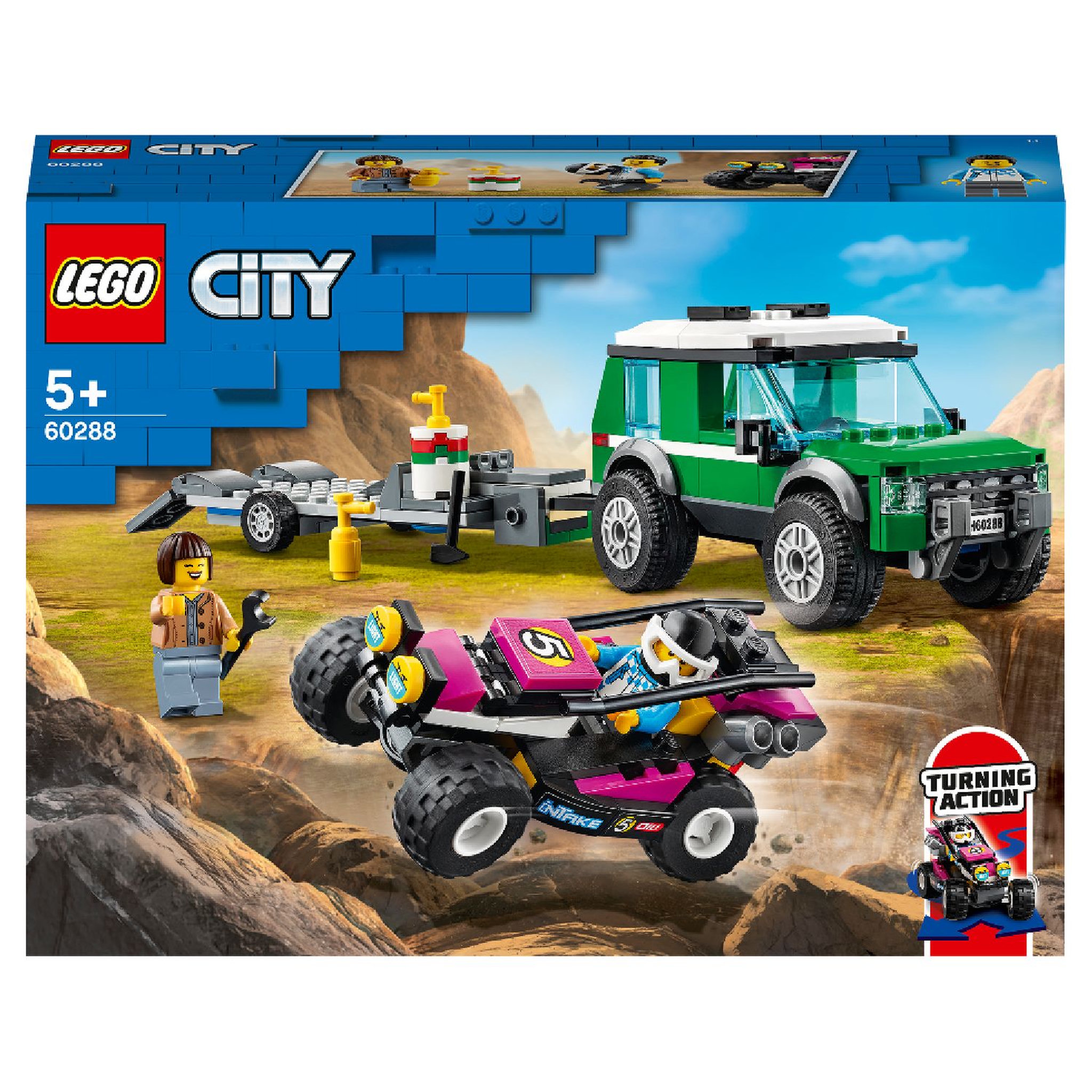 Voir la diapositive 1 : LEGO City 60288 Le transport du buggy de course