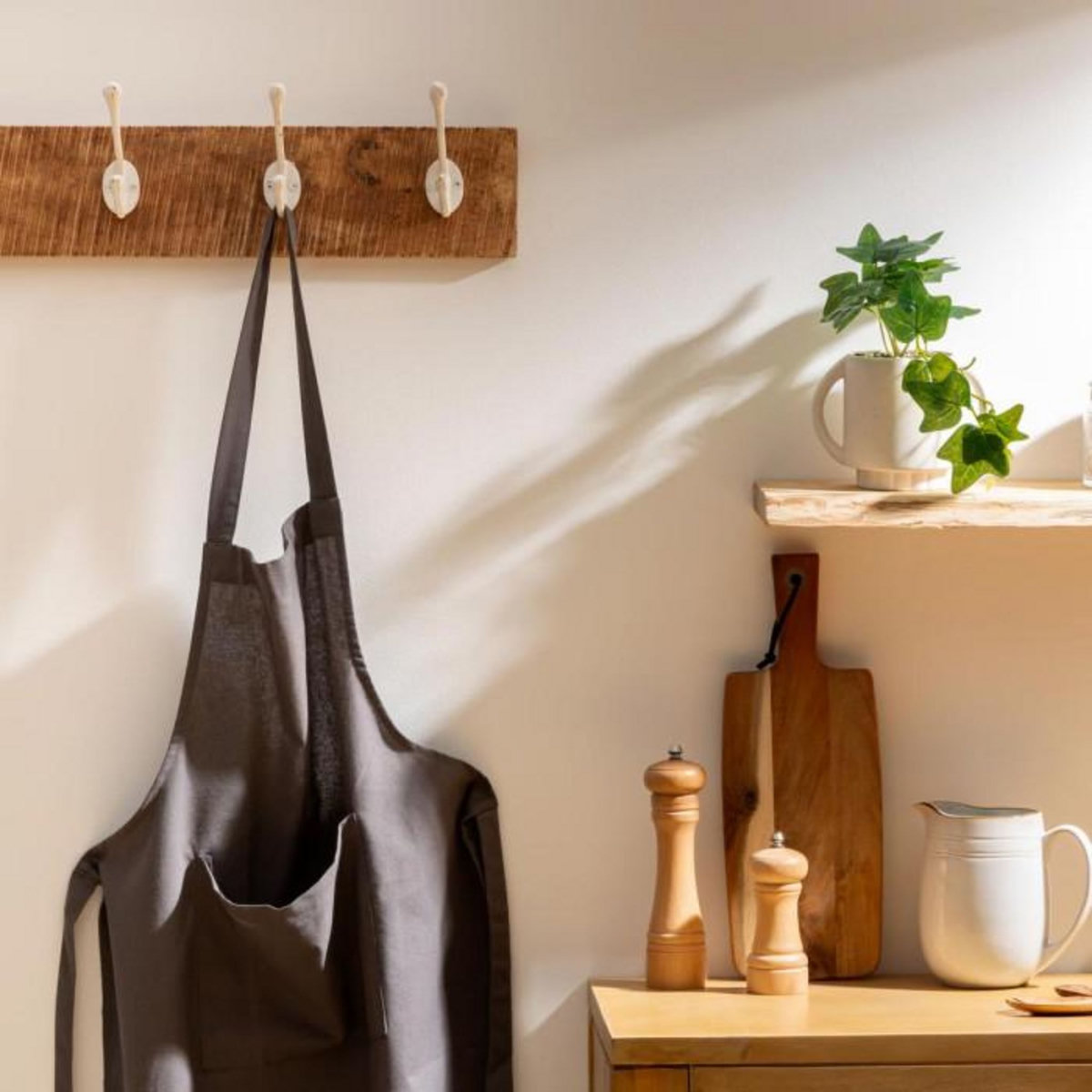 ATMOSPHERA Tablier de Cuisine  Coton  80cm Gris Foncé