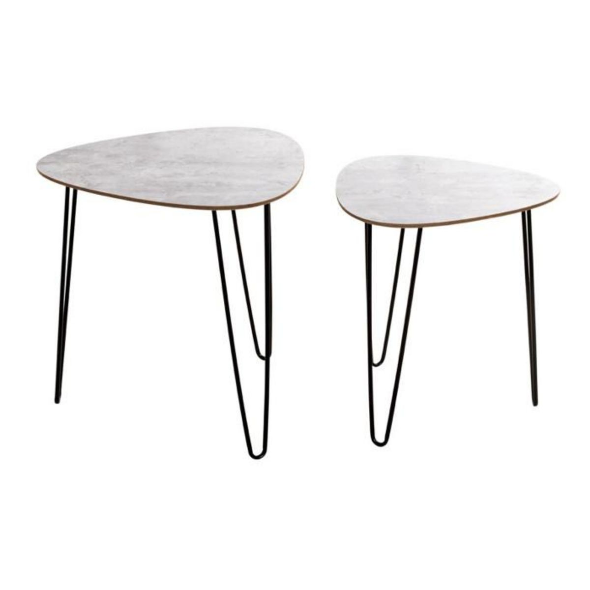 Paris Prix Lot de 2 Tables d'Appoint  Lamy  48cm Noir & Béton