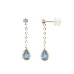 L'ATELIER D'AZUR Boucles d'Oreilles Topaze Bleue Or Jaune  - Pendantes - Femme ou Enfant