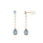 Voir la diapositive 1 : L'ATELIER D'AZUR Boucles d'Oreilles Topaze Bleue Or Jaune  - Pendantes - Femme ou Enfant