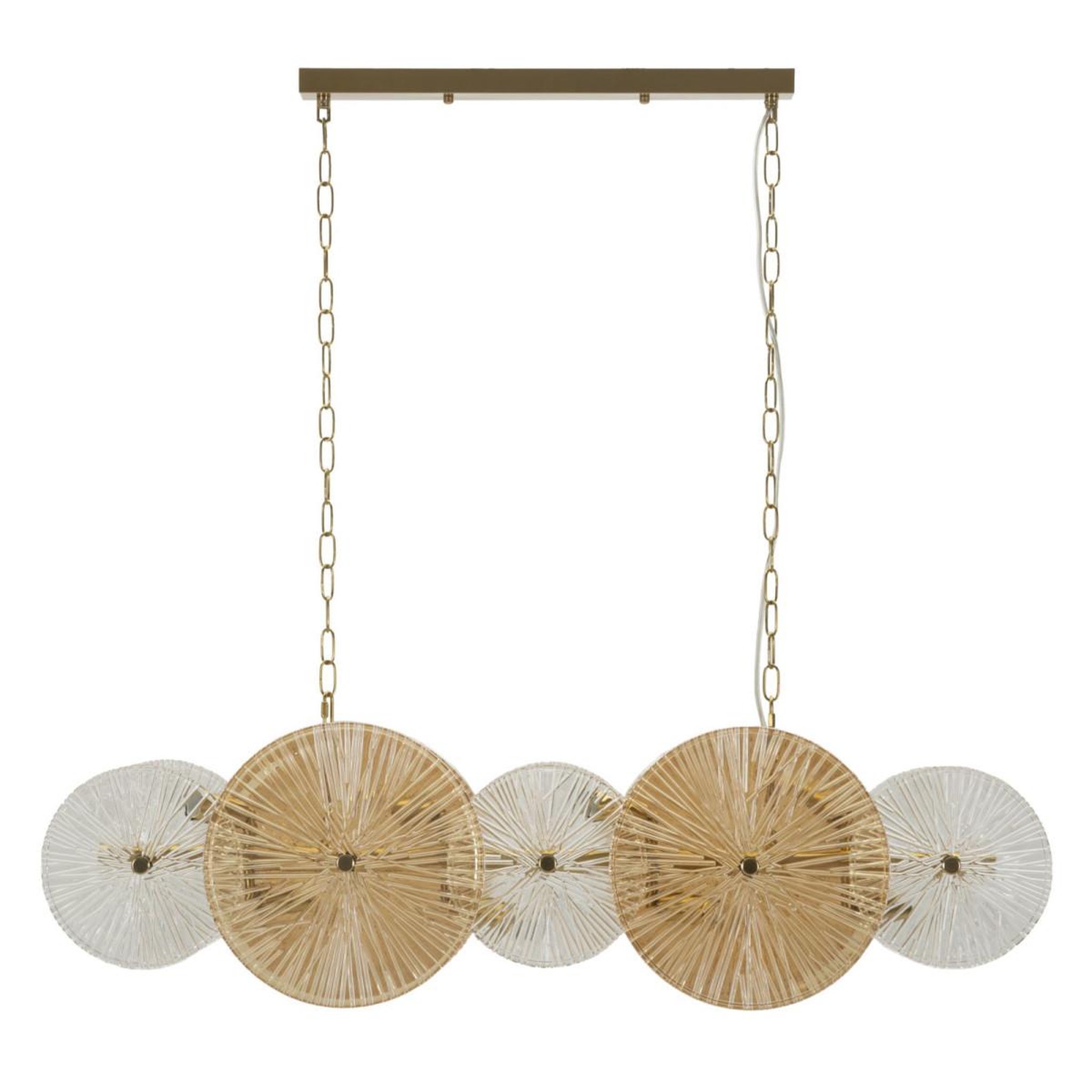 Paris Prix Suspension design en verre  osaka  100cm or & transparent