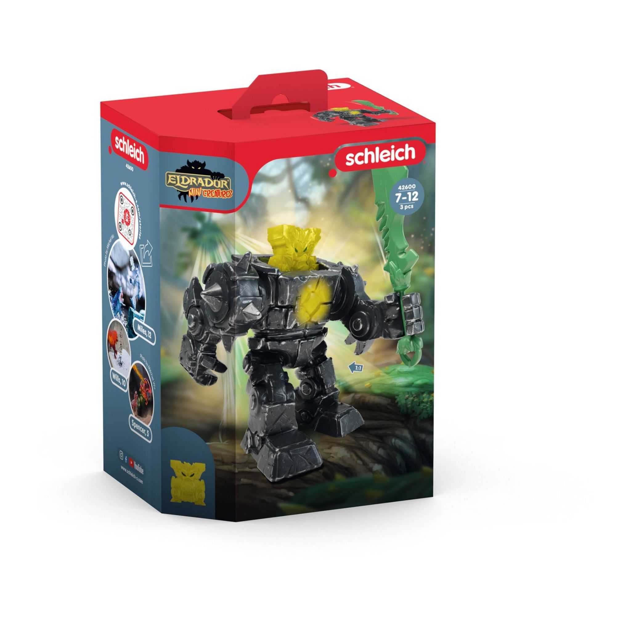 Figurine Schleich Eldrador Mini Creatures - Cyborg De Glace Avec Piolet Amovible - 13.5x10.5x19 Cm - Dès 7 Ans