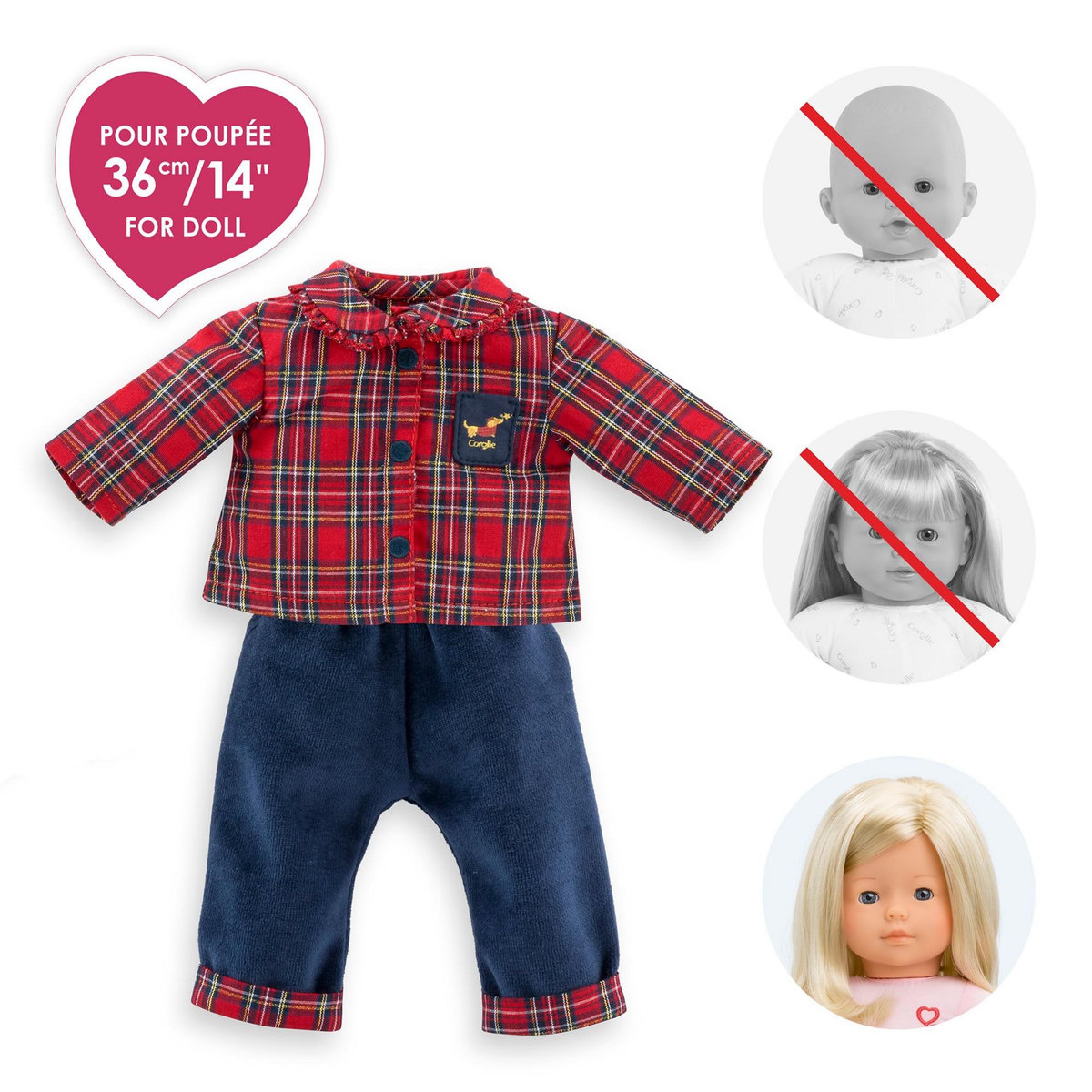 Corolle Ensemble Homewear 2 pièces Corolle en Fêtes pour poupée ma Corolle