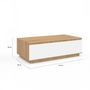 Voir la diapositive 5 : ID MARKET Table basse TOMI 110 cm avec porte façon hêtre et blanc