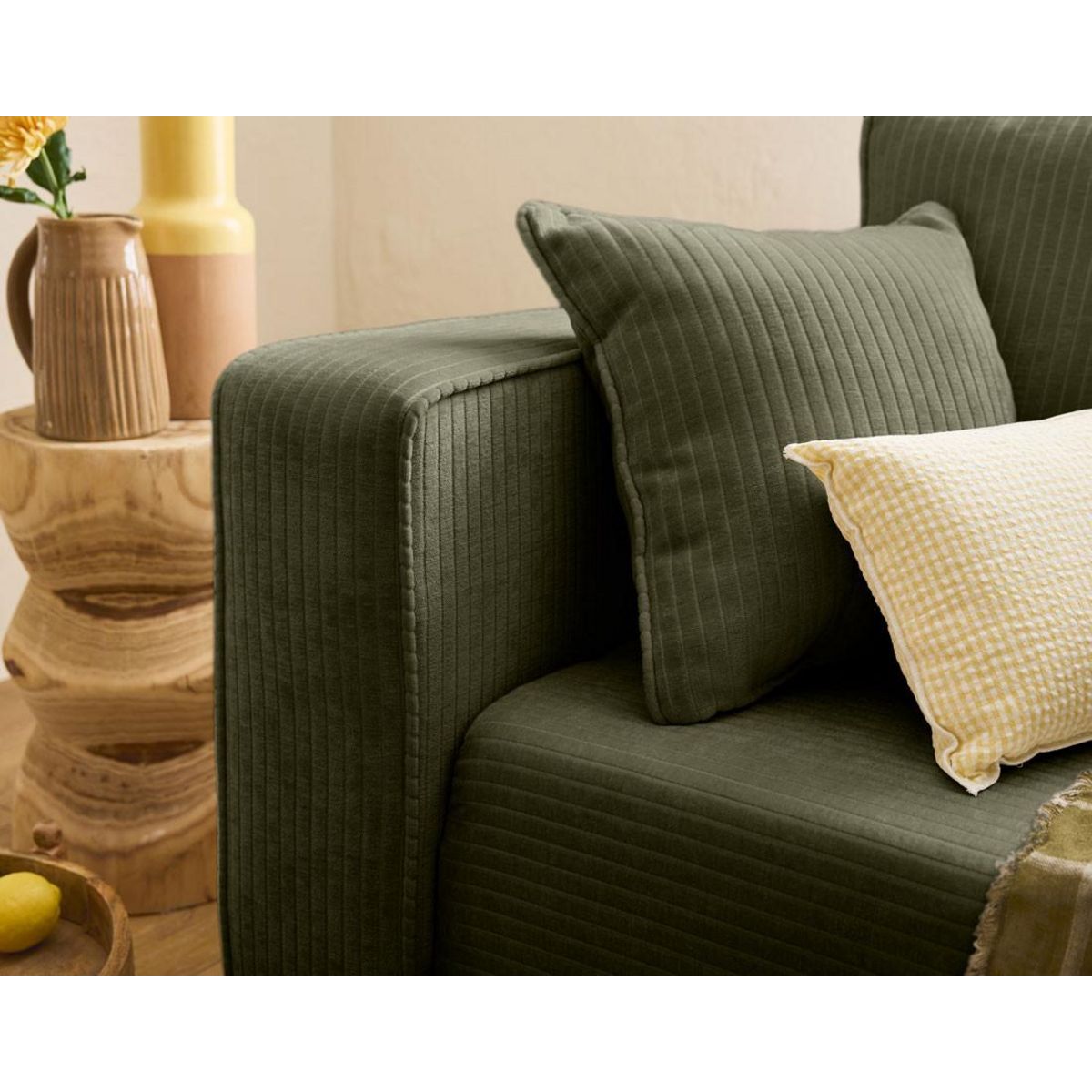 BEST MOBILIER Topaze - canapé 3 places - convertible avec coffre - en velours côtelé plat