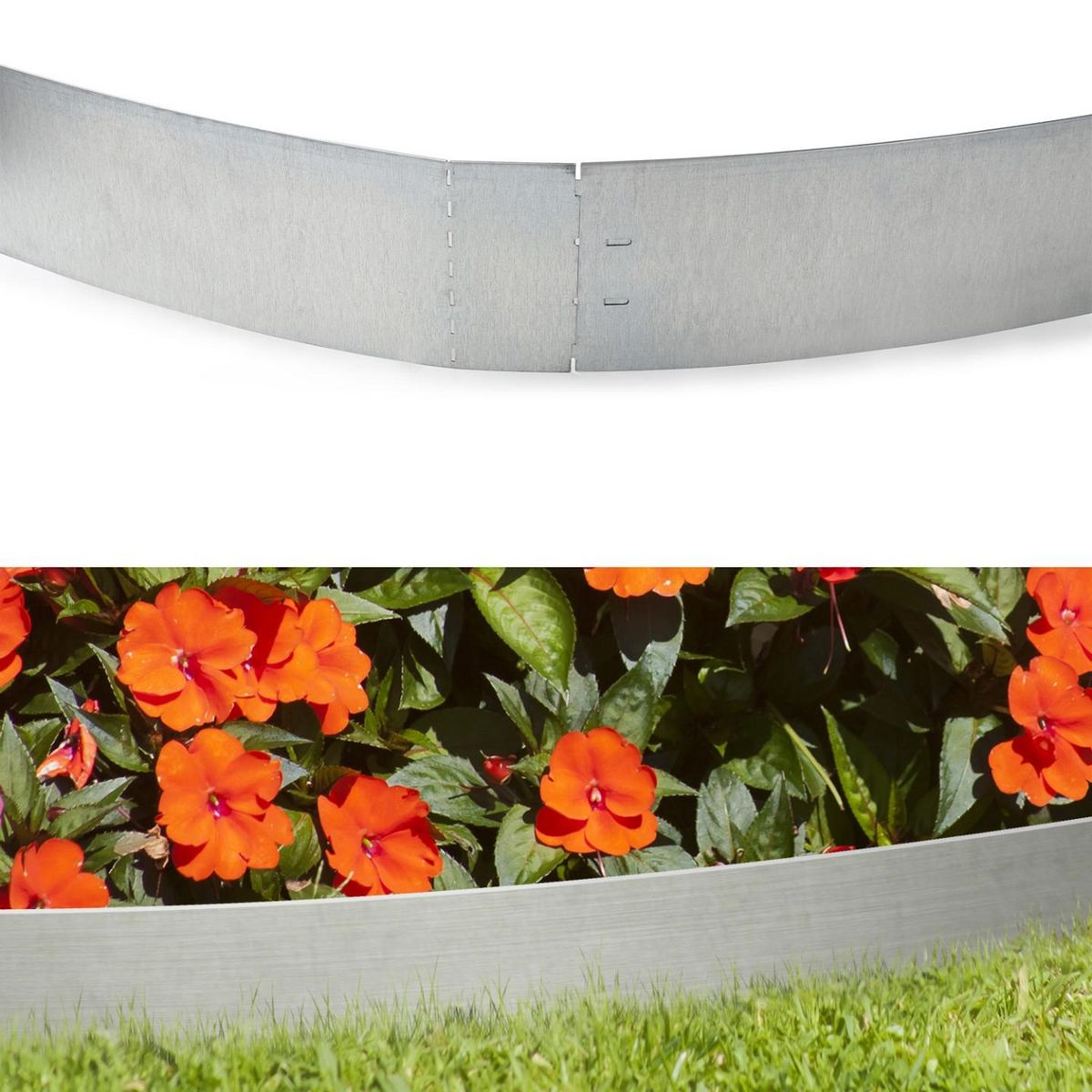 ID MARKET Bordurette de jardin x5 acier flexible L. 5 M x H. 0.12 M