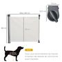 Voir la diapositive 3 : PAWHUT Barrière de sécurité barrière animaux rétractable automatique dim. 1,4L x 0,88H m aluminium maille PVC blanc