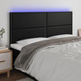 Voir la diapositive 1 : VIDAXL Tete de lit a LED Noir 160x5x118/128 cm Similicuir