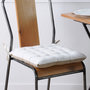 Voir la diapositive 2 : Lovely Casa Lot de 4 galettes de chaise 16 points 40x40 Duo écru lin coton