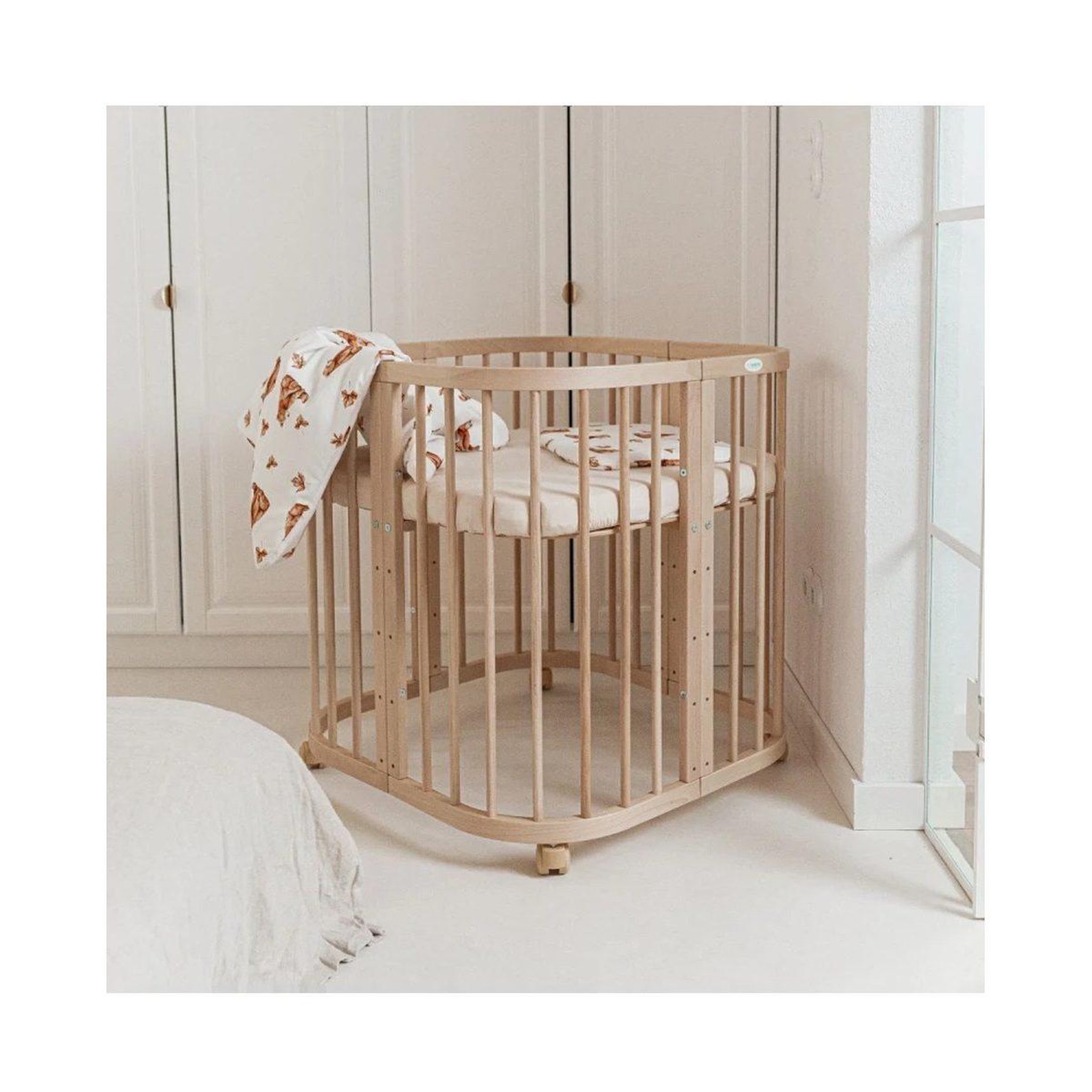 Voir la diapositive 5 : WALDIN Couette bébé 75 × 75 cm - motif oursons, blanc
