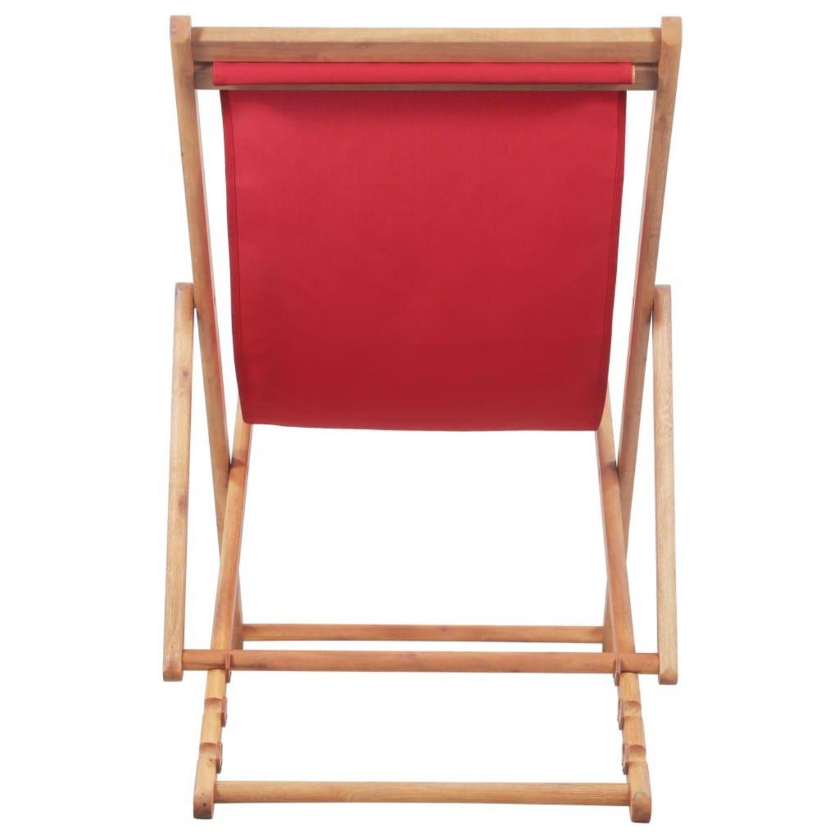 VIDAXL Chaise pliable de plage Tissu et cadre en bois Rouge