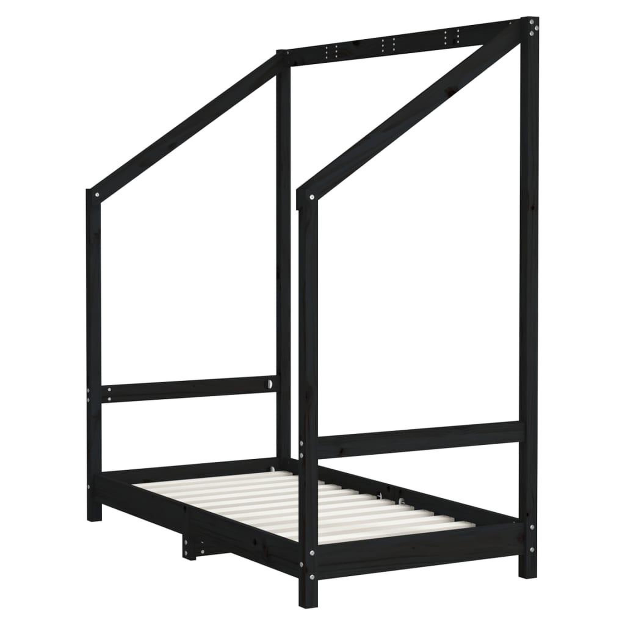 Voir la diapositive 4 : VIDAXL Cadre de lit pour enfant noir 2x(70x140) cm bois de pin massif