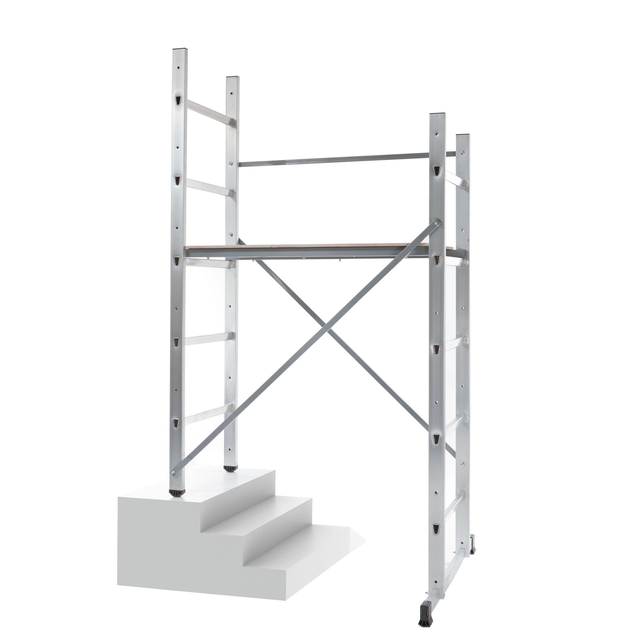 Voir la diapositive 3 : HAILO Echafaudage roulant d'escalier 3m en aluminium - HOBBYSTEP H3