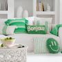 Voir la diapositive 3 : Paris Prix Coussin Déco Tufté Smiley  Polly  45cm Vert