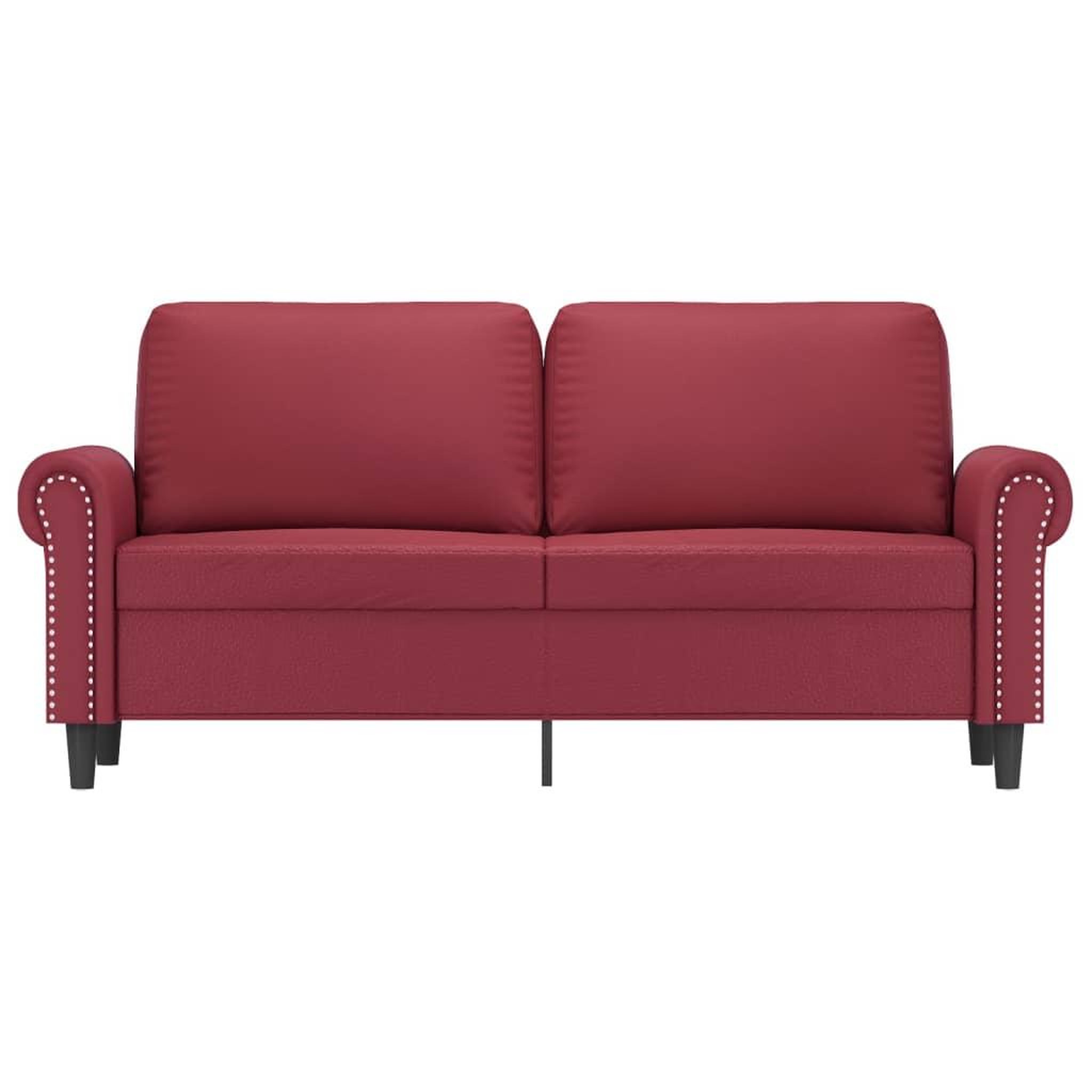 Voir la diapositive 3 : VIDAXL Canape a 2 places Rouge bordeaux 140 cm Similicuir