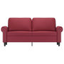 Voir la diapositive 3 : VIDAXL Canape a 2 places Rouge bordeaux 140 cm Similicuir