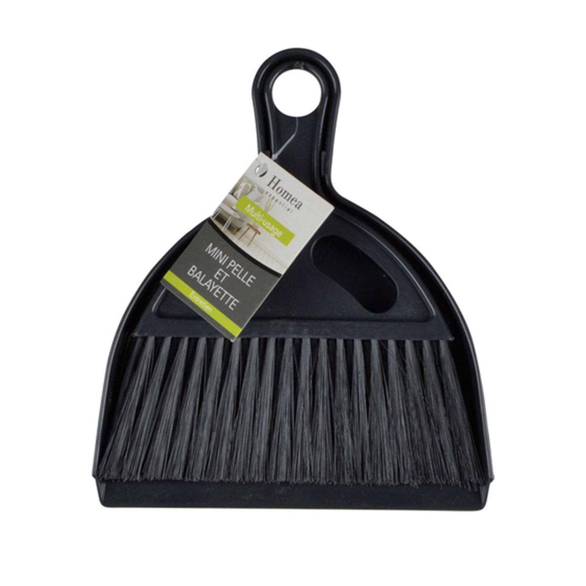 Voir la diapositive 2 : HOMEA Pelle & balayette en plastique  mini  20cm anthracite