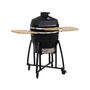 Voir la diapositive 5 : SWEEEK Barbecue charbon en céramique. Kamado Ø 57cm. avec chariot. garde au chaud. récupérateur de cendre et housse. tablettes rétractables