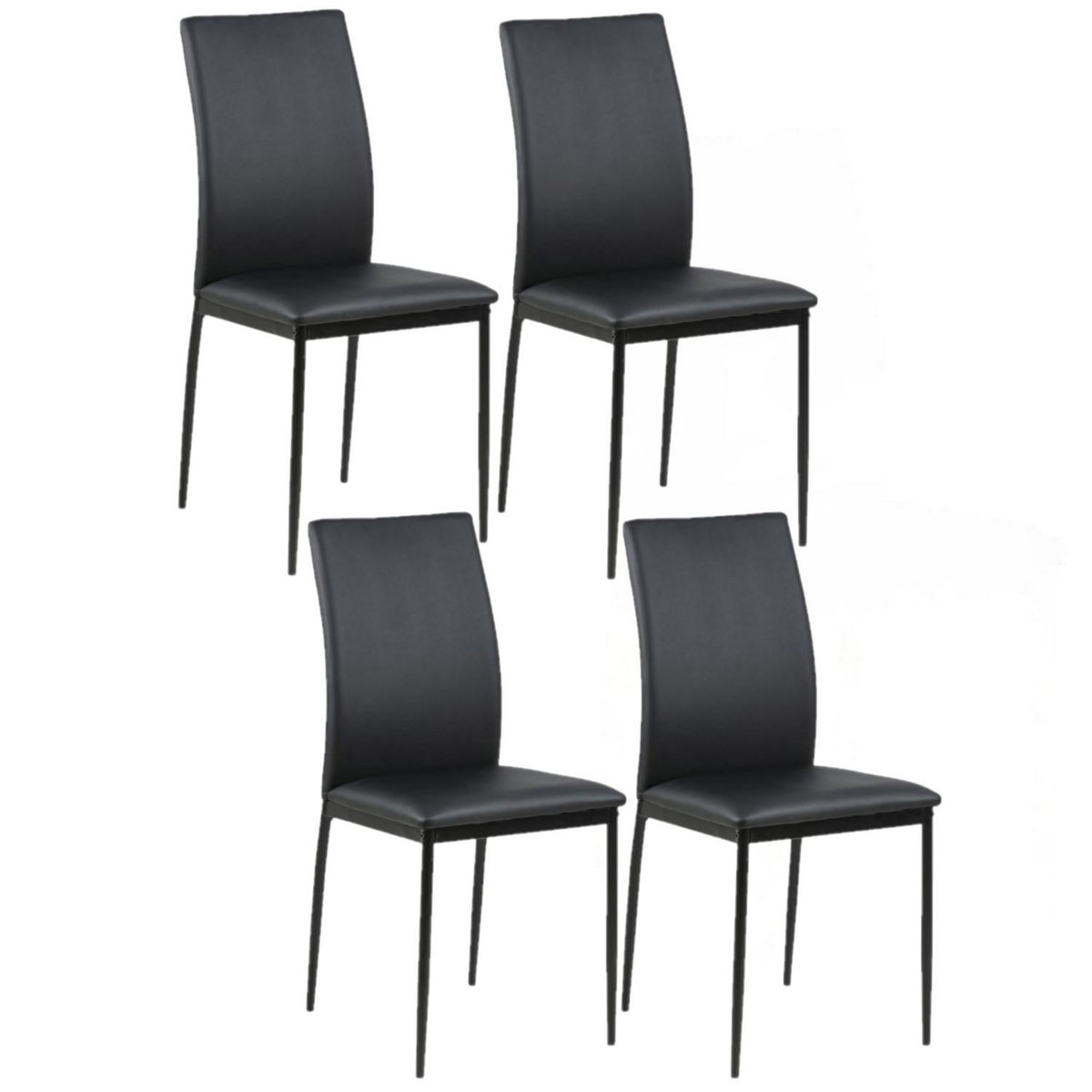 TOILINUX Lot de 4 Chaises de salle à manger Julia en Simili