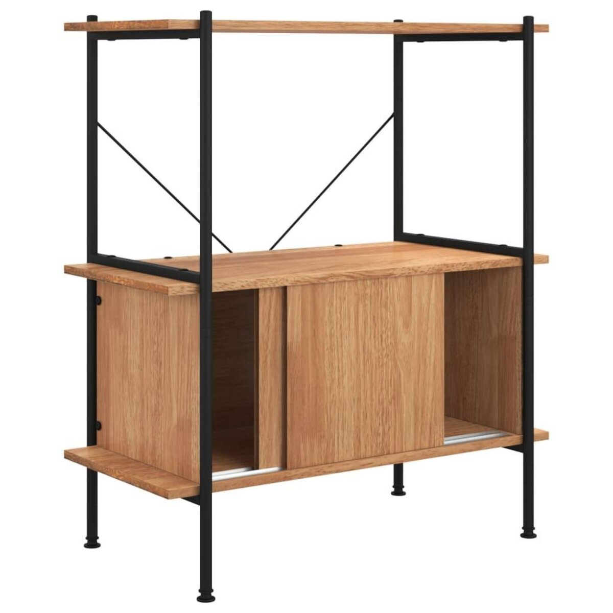 VIDAXL Etagere a 3 niveaux armoire 80x40x92 cm Acier bois d'ingenierie