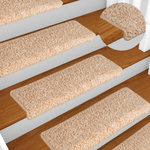 VIDAXL Tapis d'escalier 15 pcs Dore 65x21x4cm