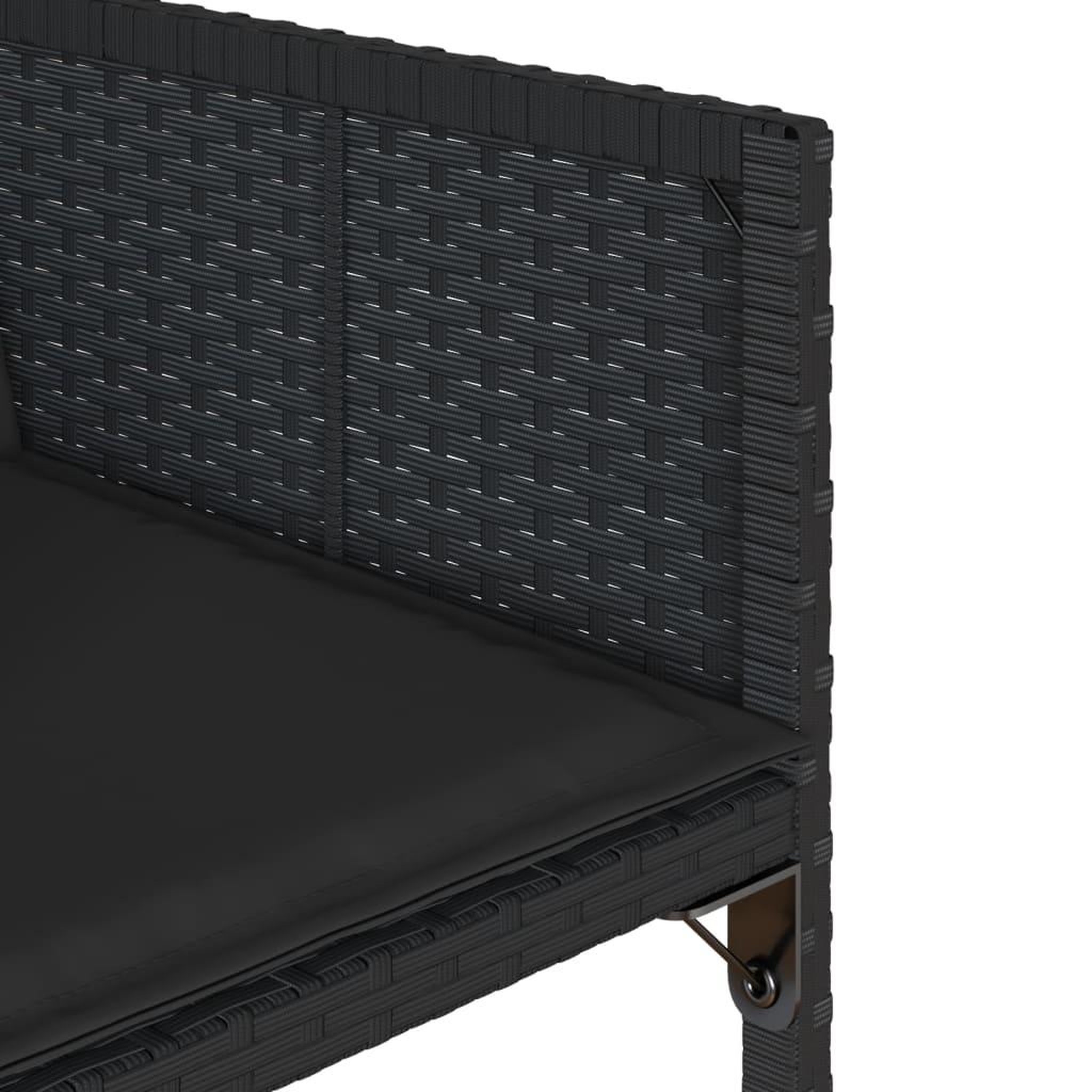 Voir la diapositive 5 : VIDAXL Ensemble a manger de jardin 9pcs coussins noir resine tressee