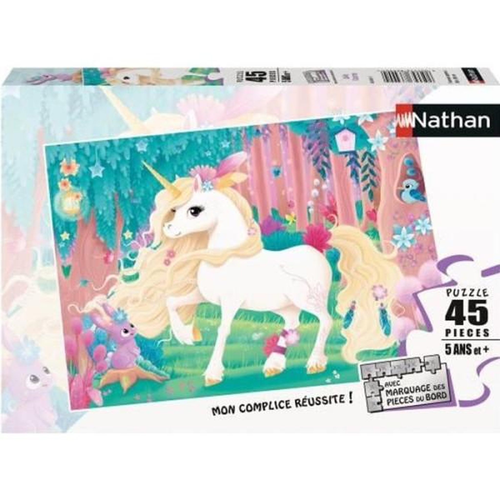 Nathan Puzzle enfant 45 pieces jolie licorne nathan - poster inclus - theme fantastique - mixte - a partir de 5 ans