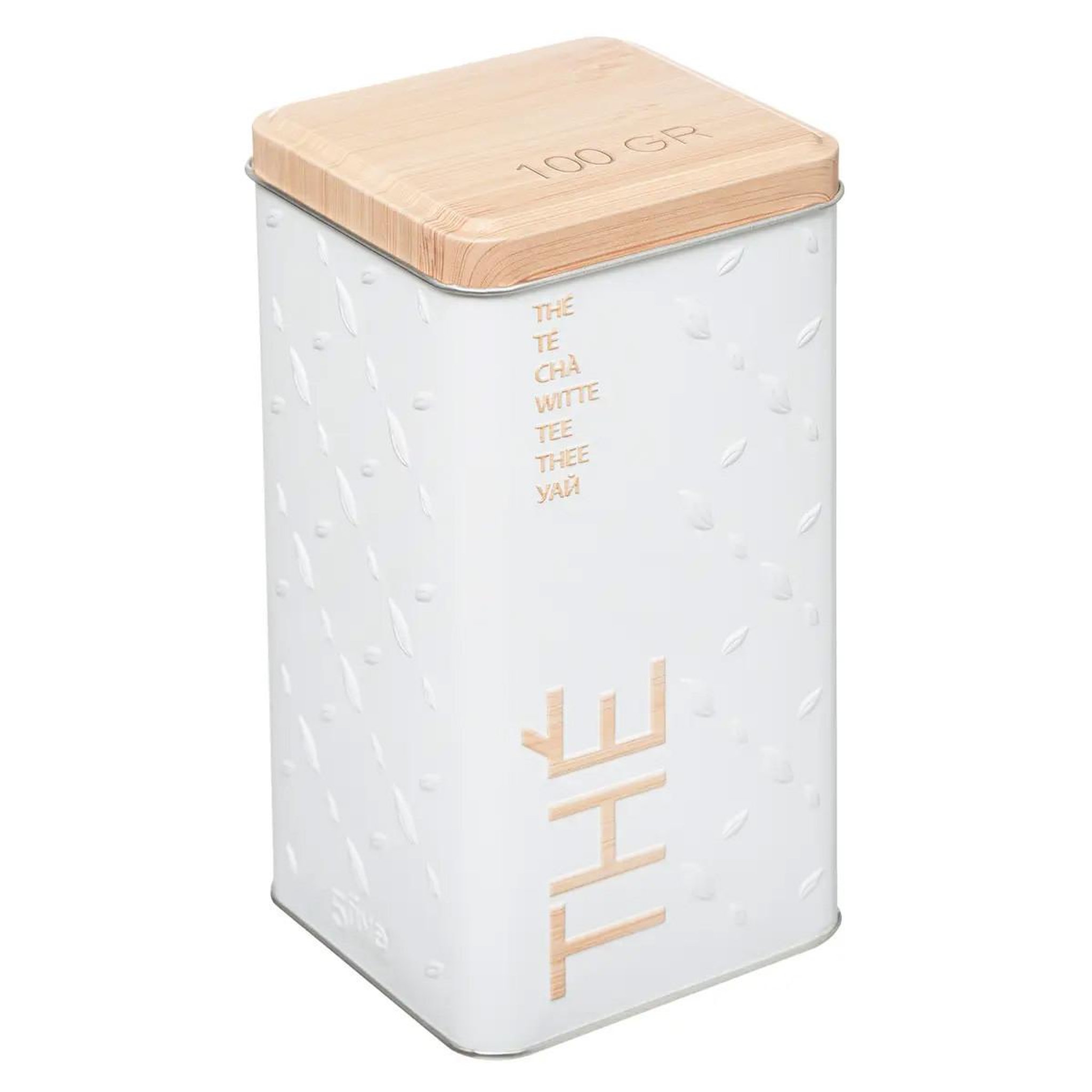 Voir la diapositive 2 : FIVE Boîte à thé en vrac  scandi  17cm blanc